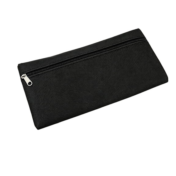 Canvas Pencil Pouch with Zipper, Slim Flat Pencil Case for Office Desk Artist Supplies, Water-resistant Travel Pencil Case for Workstation