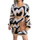 thumbnail image 2 of SAYOO Vestido de suéter para mujer, vestido de primavera de punto con cuello redondo y manga larga con corazón de amor en capas, prendas de punto in otoño/invierno para mujer de una pieza SAYOO moda, 2 of 7