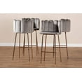 thumbnail image 6 of Baxton Studio Kaelin Luxe and Glam Grey Velvet Fabric Upholstered and Rose Gold Finished 4-Piece Bar Stool Set, 6 of 7