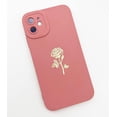 thumbnail image 6 of for iPhone 11 Case(2019 6.1"), Cute Plated Rose Gold Flower with Anti-Fall Lens Cameras Cover Shell, Soft TPU Shockproof Anti-Fingerprint Phone Protection Cases for Women Girls Men,Pink, 6 of 13
