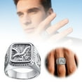 thumbnail image 1 of Anillo de metal del diseño de los hombres con estilo de la joyería de moda Accesorios de moda él banda unisex cómodo durable, 1 of 8