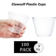 thumbnail image 2 of 9 oz Clear Plastic Cups, 100 Pack Disposable Fancy Cup for Wedding, Cocktail Cups 9 Ounce, Bulk Clear Plastic Tumblers for Iced Coffee, Cold Beverage, 2 of 4
