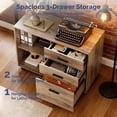 thumbnail image 4 of Ktaxon 3 Drawer File Cabinet with Open Shelf, Wood Rolling File Cabinet with Open Shelves,Legal & Letter Size Gray, 4 of 8