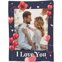 Custom Couple Blanket Gifts For Boyfriend Girlfriend, Personalized Picture Text Blanket, Custom Photo Blanket For Couples, Gifts For Husband Wife, Valentines, I Love You Gift