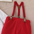 thumbnail image 6 of Kids Boy Suit Suspenders Set, Red Formal Outfit with Bow Tie, Soft Stretch Wedding & Birthday Party Clothes for Kids Boys 6M-4Y,Size 9 Months, 6 of 8