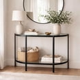 thumbnail image 3 of Sofa Console Table- 36 Inch Glass Top- 1 Open Shelf- Black Iron, 3 of 8