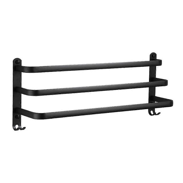Toallero de baño de aluminio Space, colgador de pared de 3 capas, barra para toallitas
