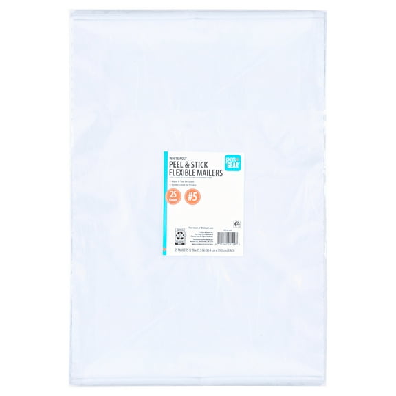 Pen+Gear Self-Seal Poly Mailers, #5 Size 12x15.5 Inches, White, 25-Count