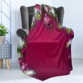 thumbnail image 4 of Christmas Soft Flannel Fleece Throw Blanket, Traditional Composition with Fir Branches Vivid Balls Snowflakes, Cozy Plush for Indoor and Outdoor Use, 50" x 60", Magenta Green White, by Ambesonne, 4 of 5