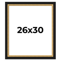 26x30 Frame Gold Real Wood Picture Frame Width 2.25 Inches | Interior Frame Depth 0.5 Inches |