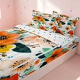 thumbnail image 2 of Erosebridal Cartoon Flower Zipper Queen Comforter Set with Fitted Sheet and 2 Pillowcases, Chic Floral Zipper Bedding Set, Polka Dots Reversible, Orange Teal Yellow, Polka Dots Reversible, 2 of 7