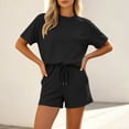 thumbnail image 5 of RongHuan 2 Piece Sets for Women Summer Crewneck T-Shirt Matching Shorts Set with Pockets Casual Travel Outfits Trendy, 5 of 8