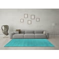 thumbnail image 3 of Ahgly Company Machine Washable Indoor Rectangle Oriental Turquoise Blue Industrial Area Rugs, 5' x 7', 3 of 4