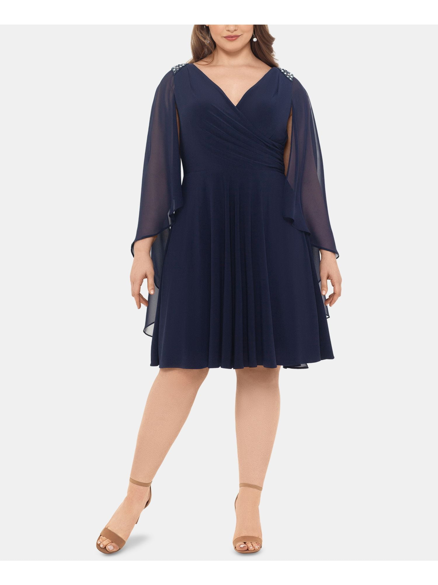 navy knee length dress