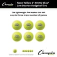 thumbnail image 4 of Champion Sports Rhino Skin Dodgeball (Set of 6, Neon Yellow, 6"), 4 of 7