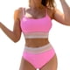 thumbnail image 2 of Traje de baño de 2 piezas para mujer, trajes de baño para mujer, traje de baño de mujer de cintura alta, color liso, panel, bikini colorido, traje de baño de color liso, sin espalda, con soporte de ac, 2 of 5
