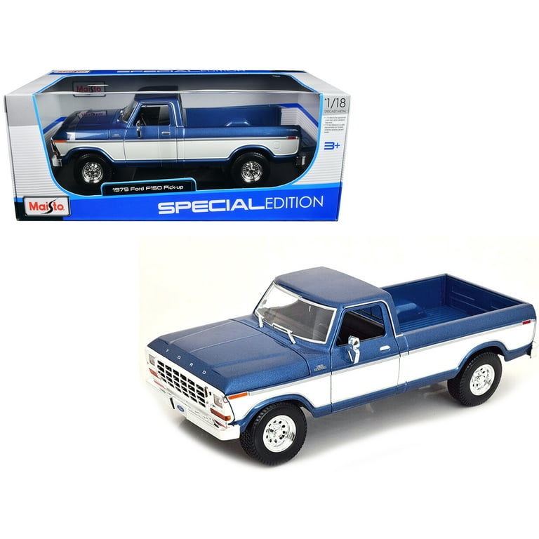1979 Ford F-150 Ranger Pickup Truck Blue Metallic and Cream