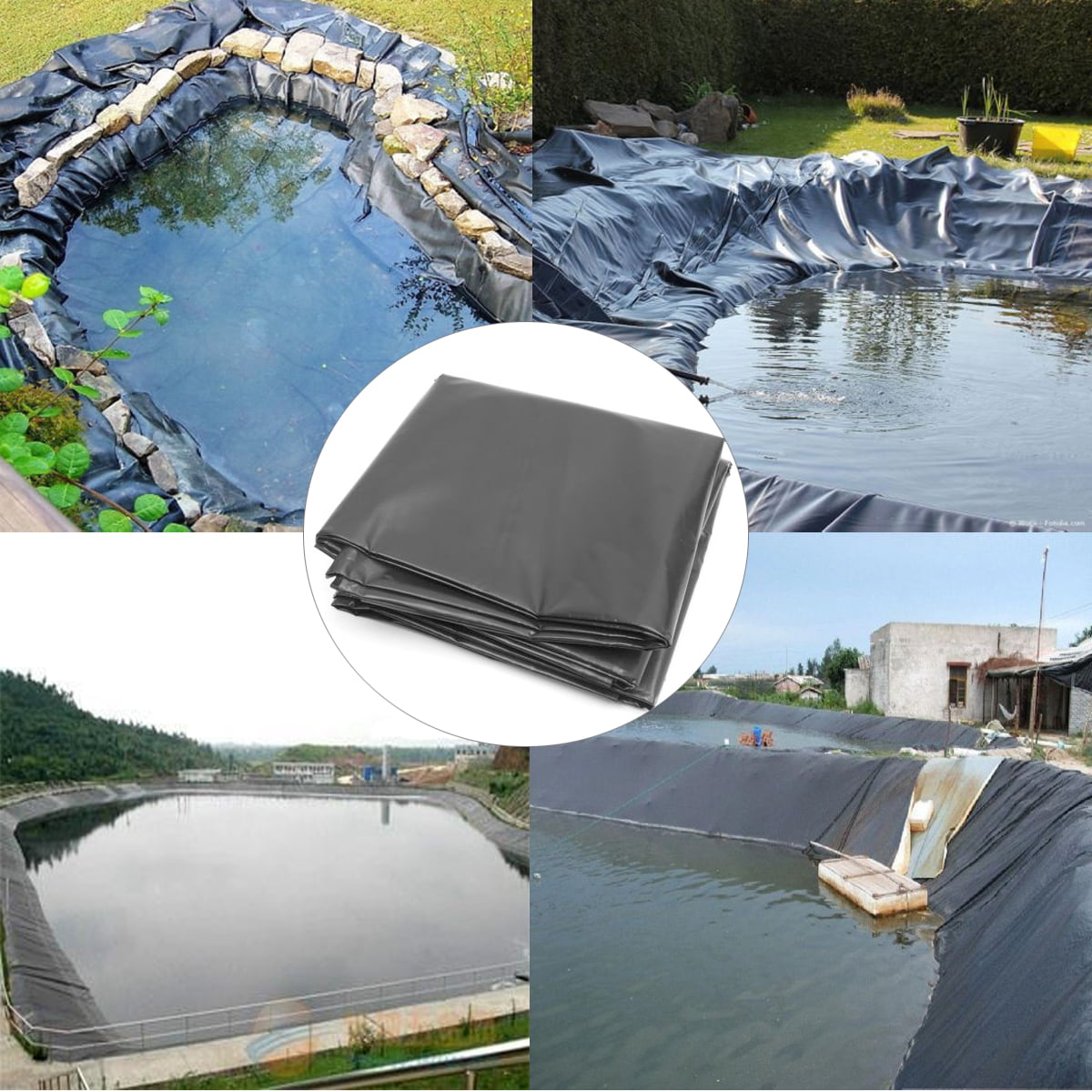 16*16ft Black Fish Pool Pond Liner Membrane Reinforced Gardens Pools Landscaping 