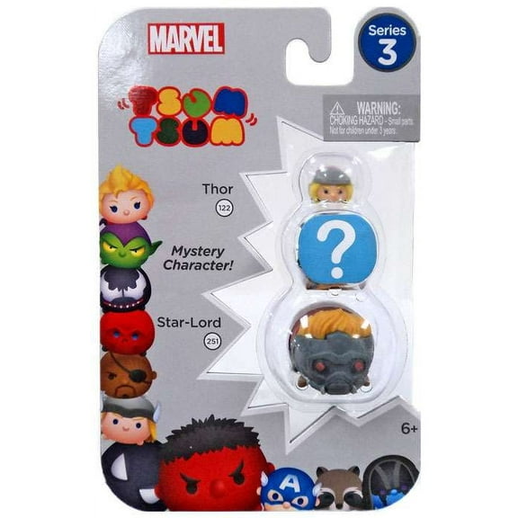 Marvel Tsum Tsum Series 3 Thor & Star-Lord Mini Figures, 3 Pack