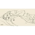 thumbnail image 2 of Klimt, Gustav 24x14 Black Ornate Wood Framed with Double Matting Museum Art Print Titled - Reclined Woman, 2 of 4