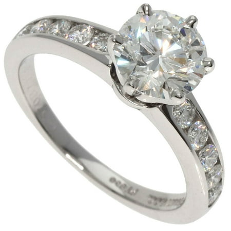 Pre-Owned Tiffany solitaire diamond ring, platinum PT950, ladies (Good)