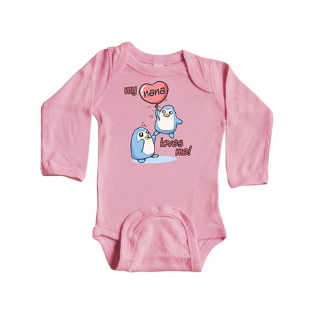 

Inktastic My Nana Loves Me Gift Baby Boy or Baby Girl Long Sleeve Bodysuit