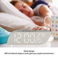 thumbnail image 3 of Digital Alarm Clock for Bedrooms LED Mirror Desk Clock Multifunction Innovative Silent Temperature Humidity for Indoor Home Bedroom Office DC5V, 3 of 8
