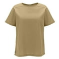 thumbnail image 3 of Womens 100% Linen Casual Cap Sleeve Tops Basic Summer Loose Fit Blouse, 3 of 7