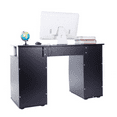 thumbnail image 6 of [LOW PRICE] Computer PC Desk Home Office Study Writing Table 3 Drawers 1 Door Bookcase, Easy to Clean, Improve Work Efficiency 45.27"x21.65"x 29.13",Black-Ship Into 2 Packages Arrive In Seperately, 6 of 15