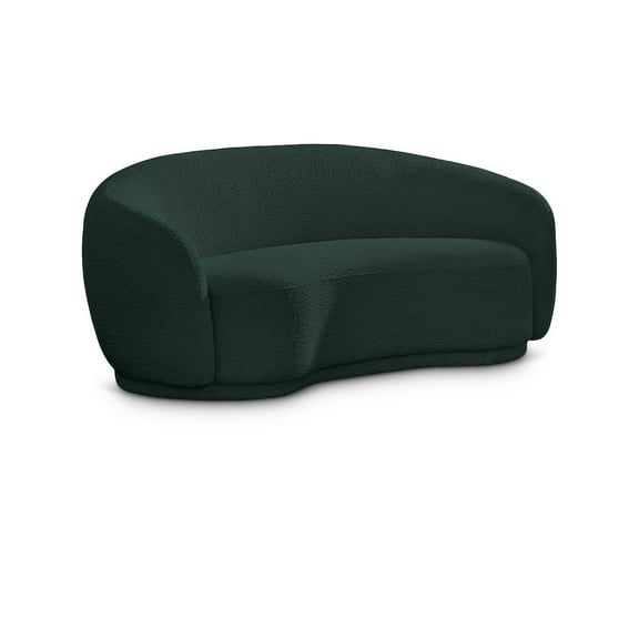 Meridian Furniture Hyde Green Boucle Fabric Loveseat