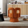 thumbnail image 4 of Swivel Barrel Accent Chair, 360 Degree Swivel Cuddle Barrel Sofa Chairs with Curved Solid Wood Frame, Fluffy Round Armchairs with Upholstered for Bedroom, Living Room, Office, 4 of 9