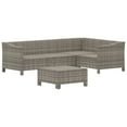 thumbnail image 2 of vidaXL 5 Piece Garden Lounge Set with Cushions Grey Poly Rattan, 2 of 5