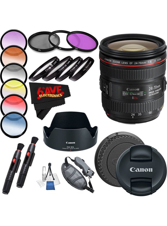 Canon EF 24-70mm f/4L IS USM Lens International Version (No Warranty) Professional Accessory Combo
