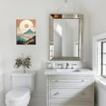 thumbnail image 5 of Abstract Mountain Sun Wall Decor Modern Bathroom Decor for Office Bedroom Kitchen Dining Room 12x16 Inch, 5 of 7