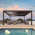 thumbnail image 2 of PURPLE LEAF 12' x 16' Louvered Pergola Outdoor Adjustable Louvre Shade Modern Aluminum Retractable Hardtop Roof for Deck Backyard Garden Bronze, 2 of 8