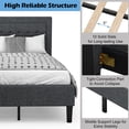 thumbnail image 5 of Twin Size Upholstered Bed Frame Button Tufted Foundation Gray, 5 of 8