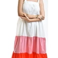 thumbnail image 4 of Vestido de popelina tricolor Roman Fashion /Juvenil, 883 (Rosa - Naranja) naranja M, 4 of 6