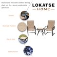 thumbnail image 3 of LOKATSE HOME 3 Pieces Patio Conversation Set with 2 Outdoor Padded Motion Chairs and Coffee Side Dining Table, 3pcs, Beige-3pcs, 3 of 13
