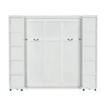 thumbnail image 6 of Queen Size Murphy Bed with Foldable Storage Cabinets, Modern Hideaway Wall Chest Bed with Open Shelves, Wooden Platform Bed Folded into Cabinet for Guest Room, White, 6 of 9