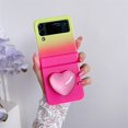 thumbnail image 1 of Glitter Nickel Star Love Heart Stand Phone Case, lindo protector con bisagras para Samsung Galaxy Z Flip 4 y 3, 5g zhangmengya LED, 1 of 2