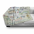 thumbnail image 3 of Educational Soft Flannel Fleece Throw Blanket, Child's Drawing of Colorful Transport Notebook Page Background Print, Cozy Plush for Indoor and Outdoor Use, 50" x 70", Multicolor, by Ambesonne, 3 of 6