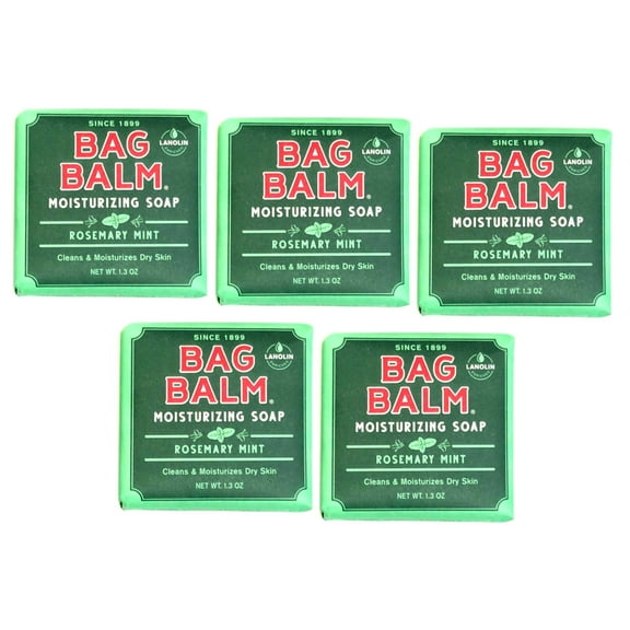 Bag Balm Moisturizing Soap with Rosemary Mint, 1.3 Ounce - Pack of 5