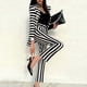 thumbnail image 1 of Ropa de mujer Otoño Nuevo elegante traje de rayas cruzado ajustado de moda pantalones de mujer ajustados a la cintura traje profesional, 1 of 5