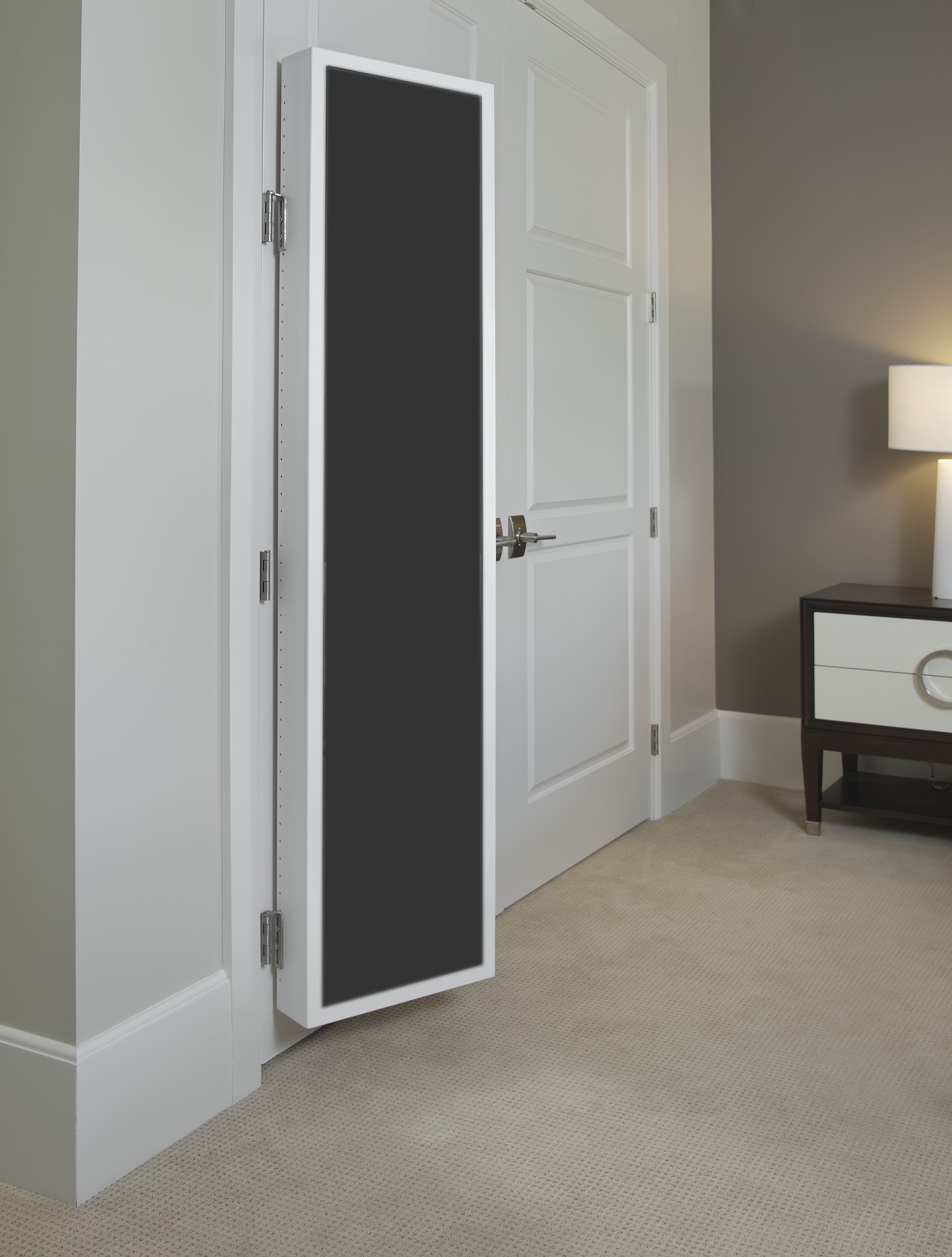 Cabidor Deluxe Chalk Board Behind The Door Concealed Storage Cabinet White Walmart Com