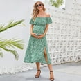 thumbnail image 5 of Maternity Dress Women's Off Shoulder Split A Line Casual Maxi Dress, 5 of 5