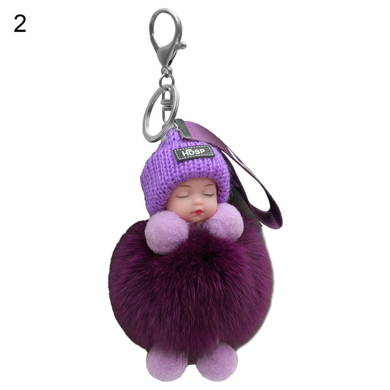 Naierhg Doll Keychains Fluffy Sleeping Baby Multi-colored Knitted - Main Image
