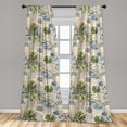 thumbnail image 4 of Ambesonne Leaves Nature Print Curtains, Abstract Art, Pair of 28"x95", Eggshell Black Multicolor, 4 of 5