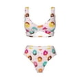 thumbnail image 4 of Daiia Donut Women's Bikini Set Two Piece Swimsuit High Waisted Bikini Adjustable Straps Bikini Perfect for Beach, Pool, and Summer Vacation-X-Large, 4 of 9