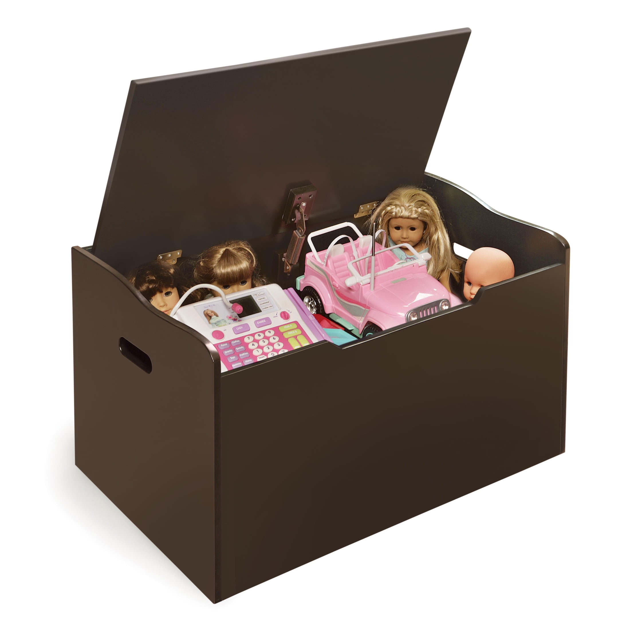 Badger Basket Child's Wooden 25 gal Bench Top Toy Box, Espresso