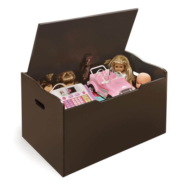 Badger Basket Child's Wooden Toy Box Bench, Espresso photo 6
